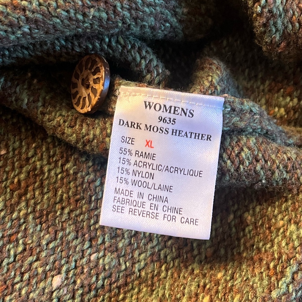 Woolrich ramie and wool moss green Cardigan Sweater - Picture 4 of 5